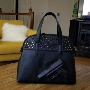 3D Gun Embossed PU Leather Satchel